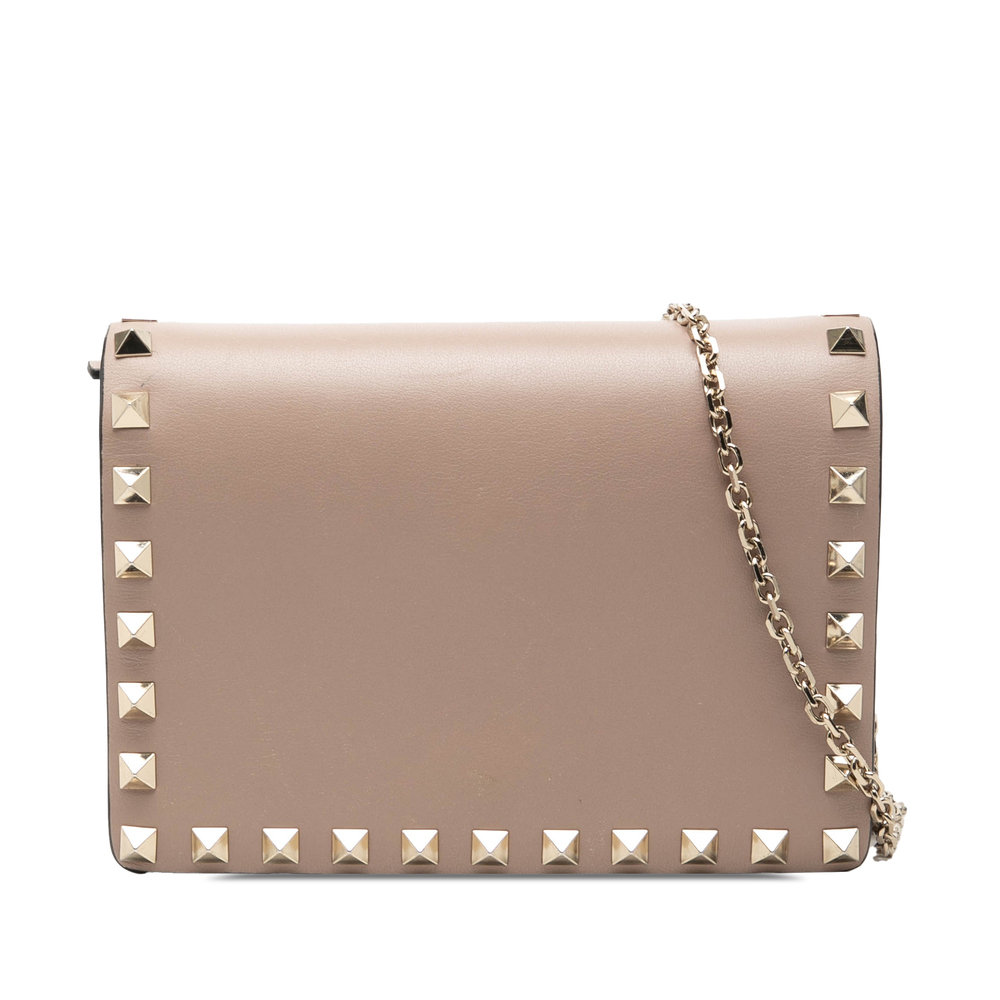Pre-Loved Valentino Leather Rockstud Chain Pouch